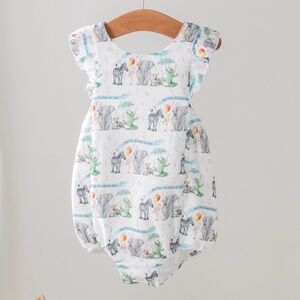 Nola Tawk And They All Asked for You Organic Muslin Bubble Romper Baby Girl 12M